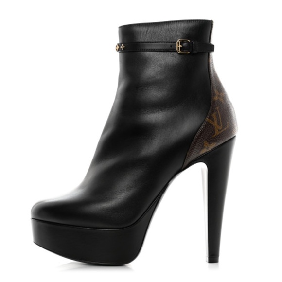 Louis Vuitton Calfskin Monogram Afterglow Platform Ankle Boots 37 - Picture 2 of 8
